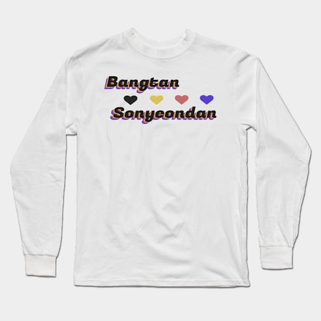 Retro BTS Hearts Long Sleeve T-Shirt by starryn1ght